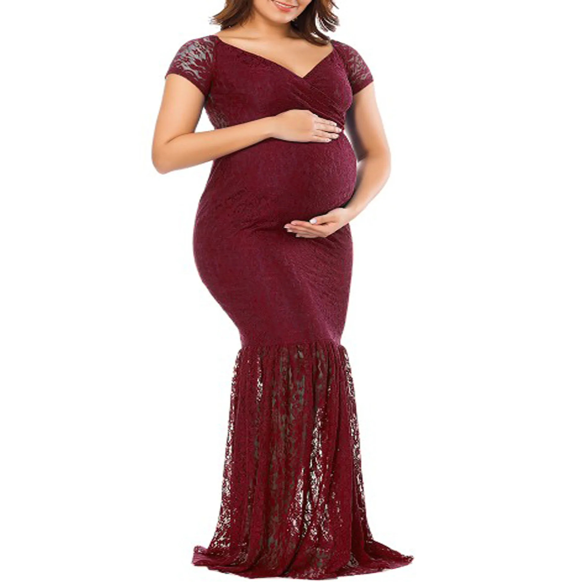 

2021Maternity Clothing Lace Sexy Maternity Wear Pregnant Dress, Picture