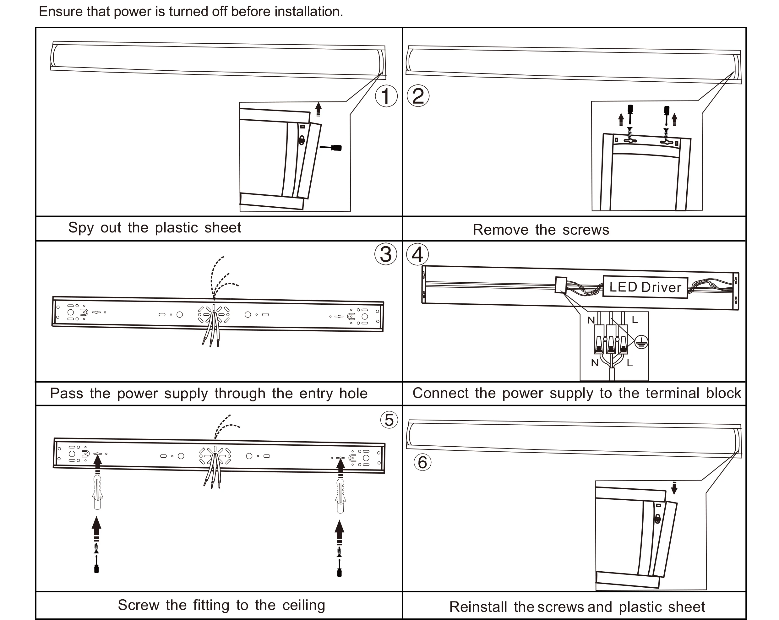 Commercial Batten Type Lighting Fixtures Classroom Surface Mounted ...