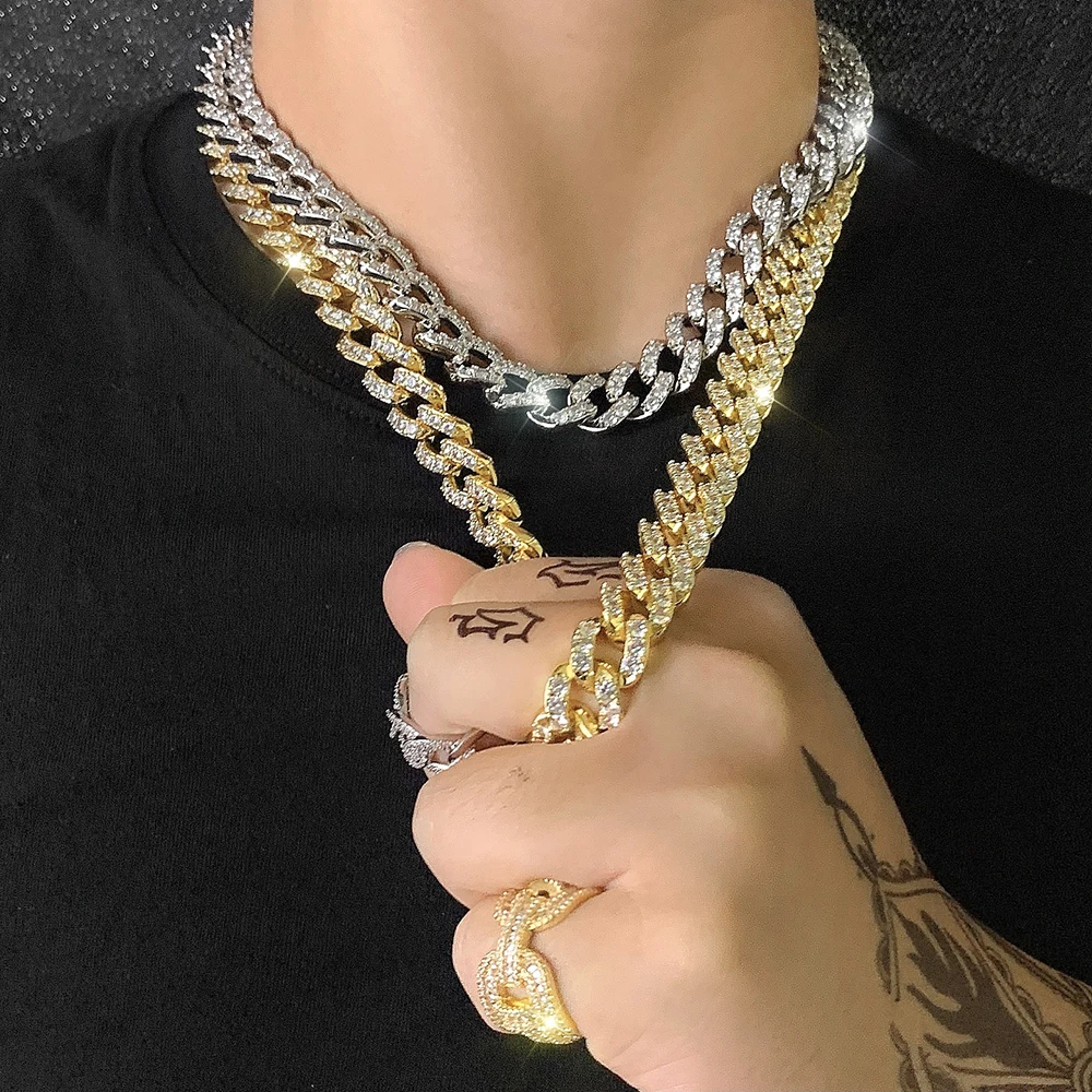 

hiphopnecklace 5a cubic zirconia customize cuban chain for men
