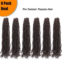 

6 Packs Free Shipping 10 Roots Pre Twisted Crochet Braid 18 inch Water Wave Synthetic Passion Twist Hair For Braiding