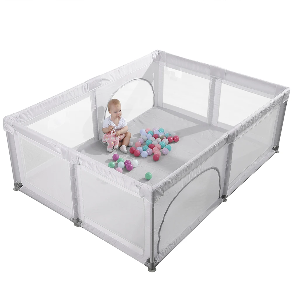 

Castle design toddler portable indoor square folding crib full set kids fence baby playpen