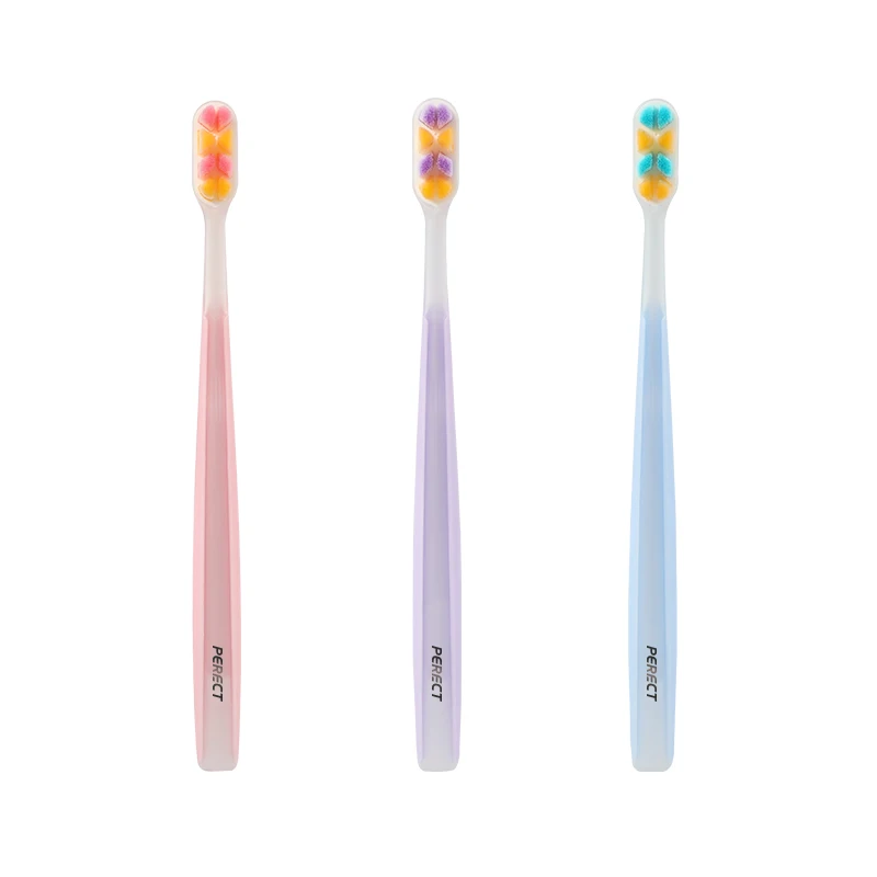 

PERFCT Anchorless Tufting OEM Adult Oral Care Adult Tooth Brush Ultra Soft 10000 Bristles Plastic Nano Toothbrush, Customized color