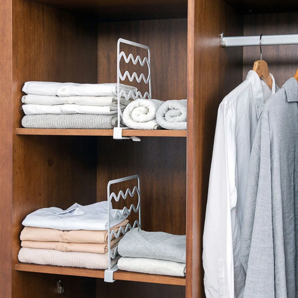 NEW Closet Shelf Dividers Clothes Divider Organizer Wardrobe Shelf Partition Shelves Wire Shelving Home Accessories