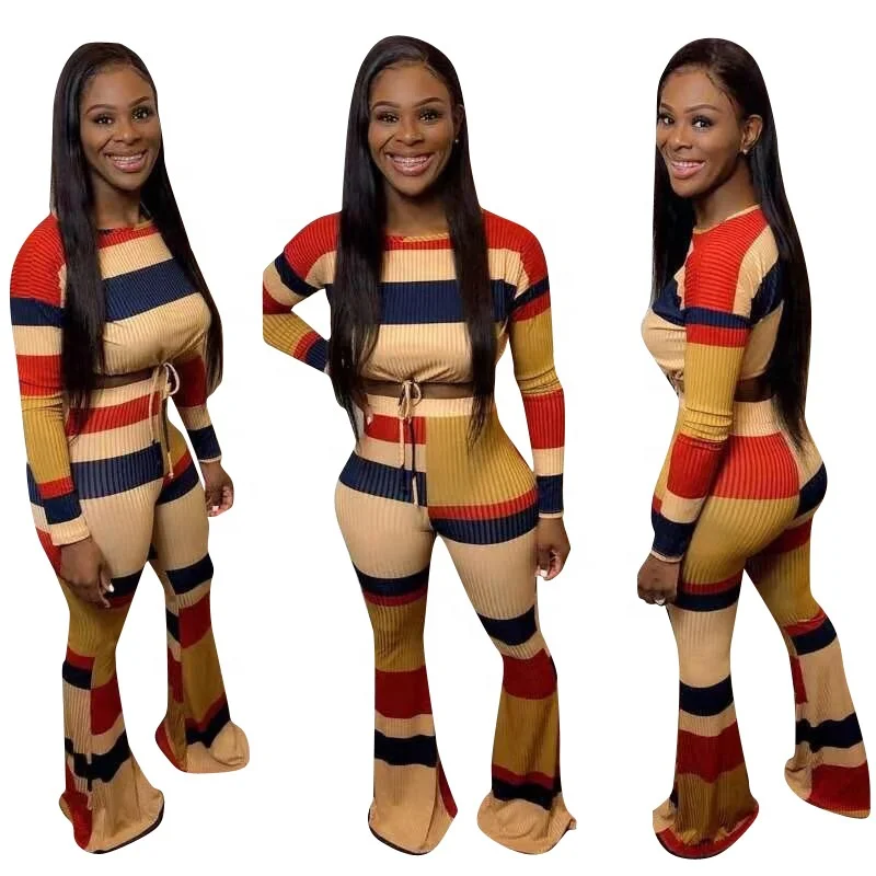 

B51429A Hot sale european women sexy printed long sleeve two-piece pants set, Show