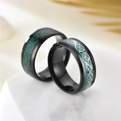 

2021 summer statement fashion wholesale stainless steel custom black hip hop style pattern men ring