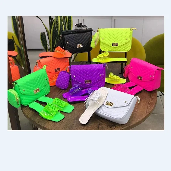 

shoes stock Flat slides slippers to match ladies handbags casual fashion beach square toe outer wear shoes and bag