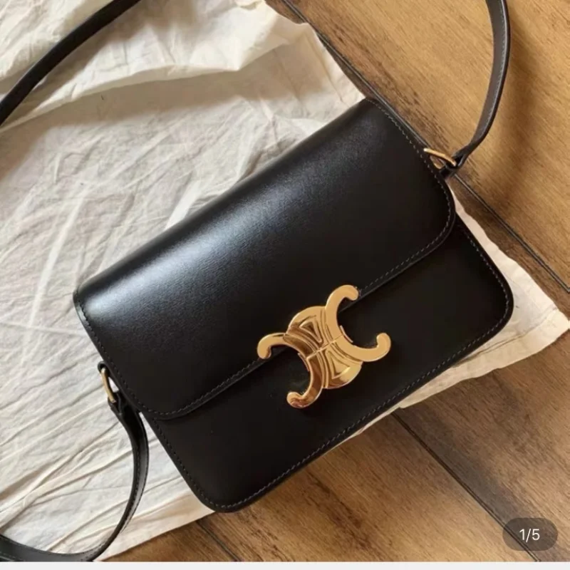 

Genuine Leather Tofu Bag Water Ripple Shoulder Texture Retro Square Messenger Female Bag