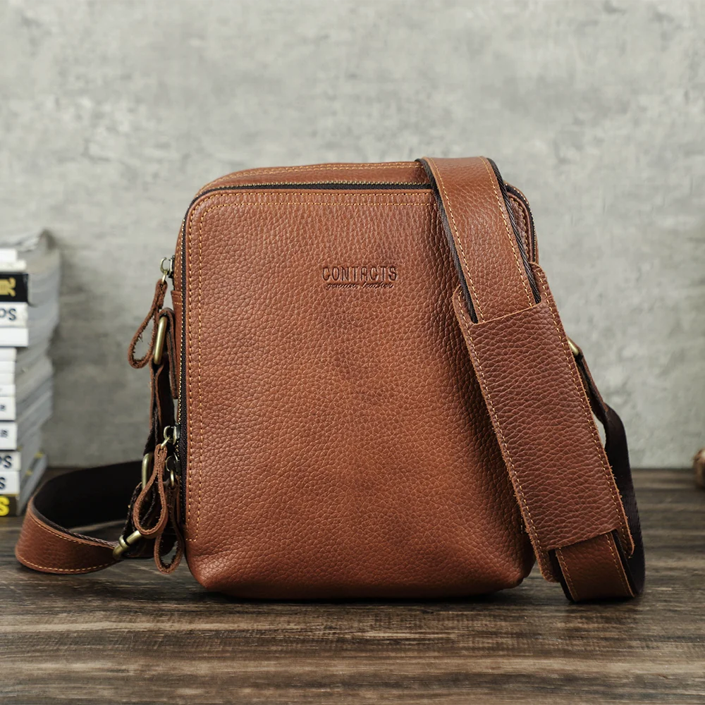 

Contact's Wholesale Handmade Mens Genuine Leather Messenger Bag For 7.9'' pad Vintage Crossbody Shoulder Bag For Men