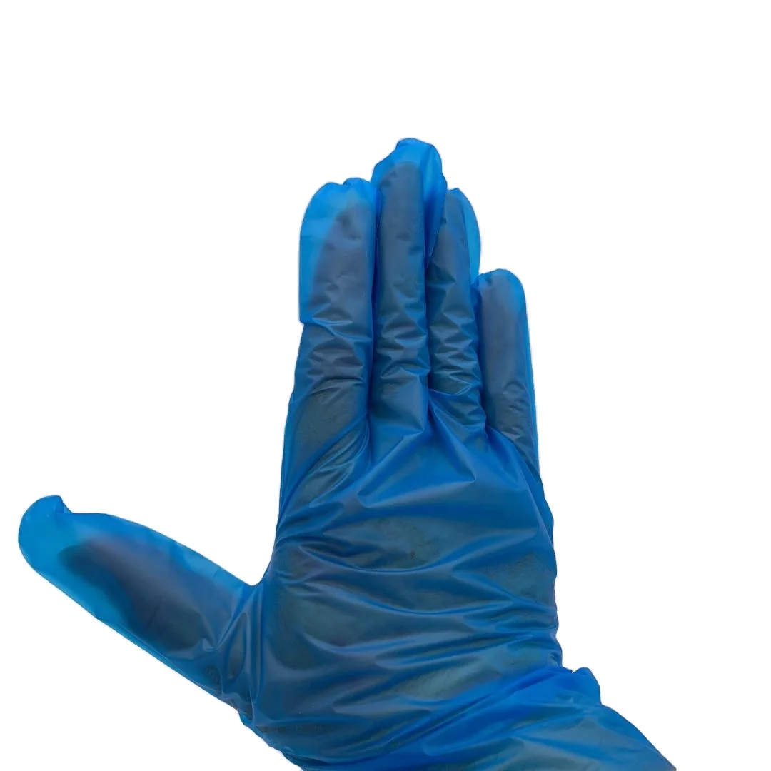 

TPE Food Grade Disposable Plastic Hand Gloves, Clear & blue