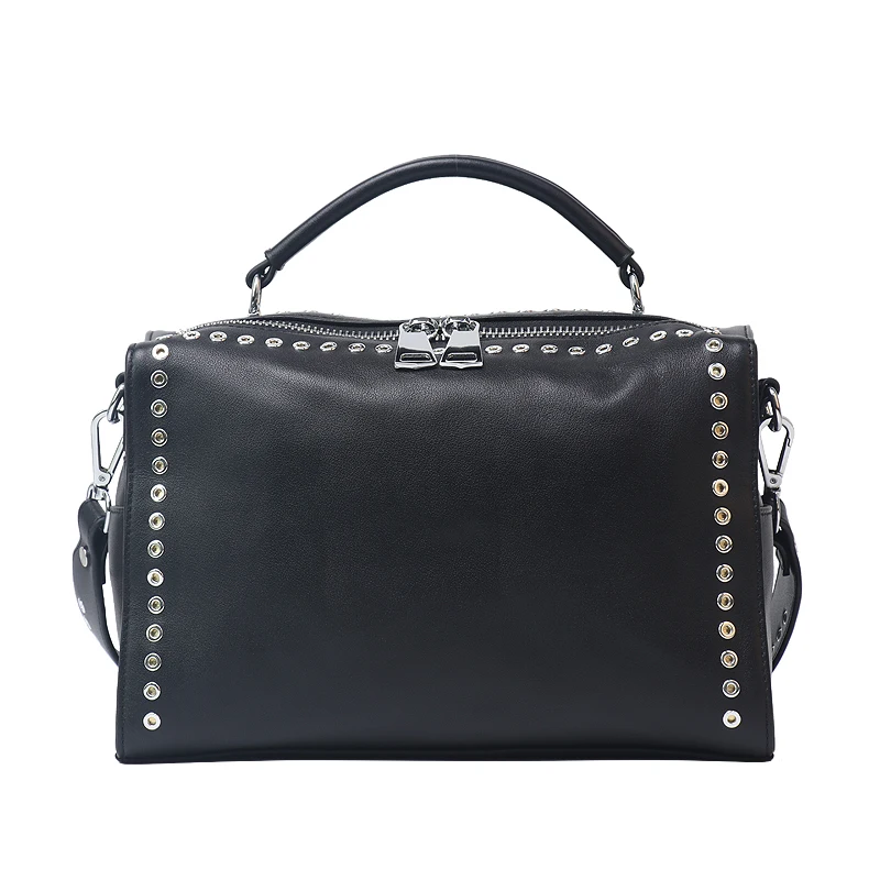 

2019 Hot Sale Custom Handbag Genuine Leather Crossbody Bag Women Sliver Hole Decoration Shoulder Bag