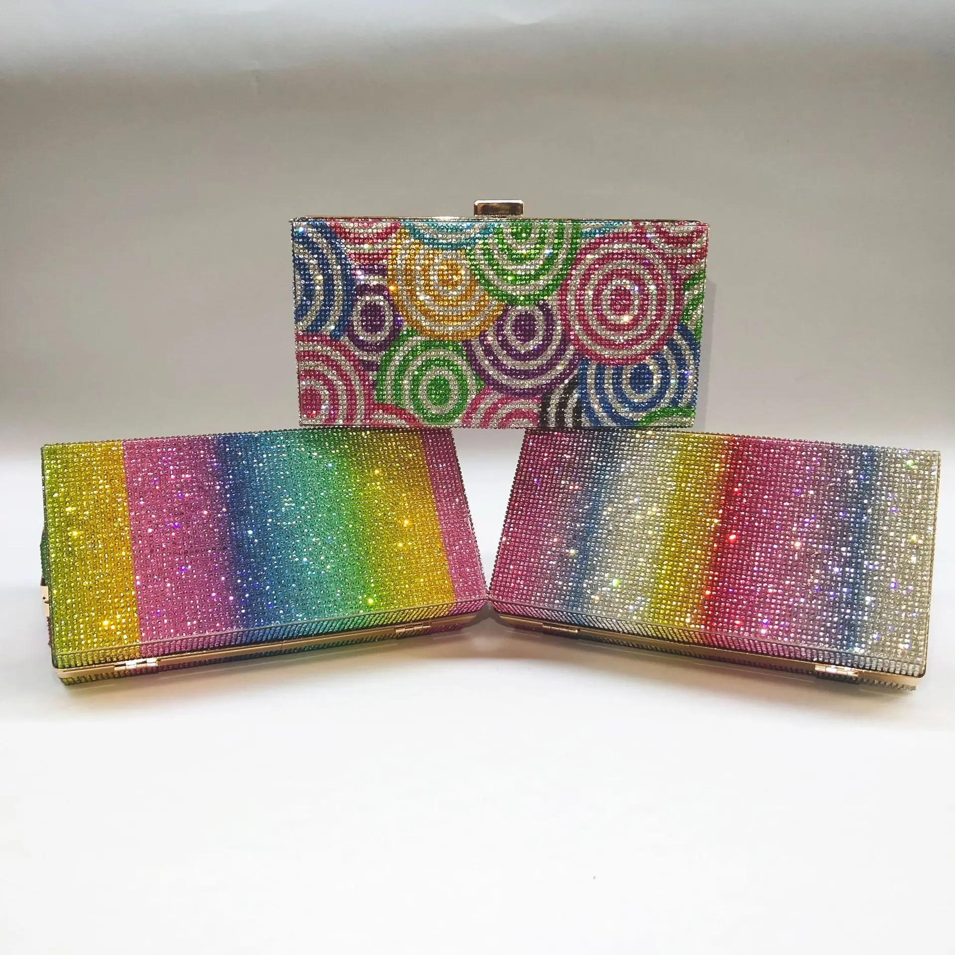 

Dropshipping 2021 Rhinestone evening bag purses and handbags hand bag women branded handbag luxury latest purses and handbags, Rainbow