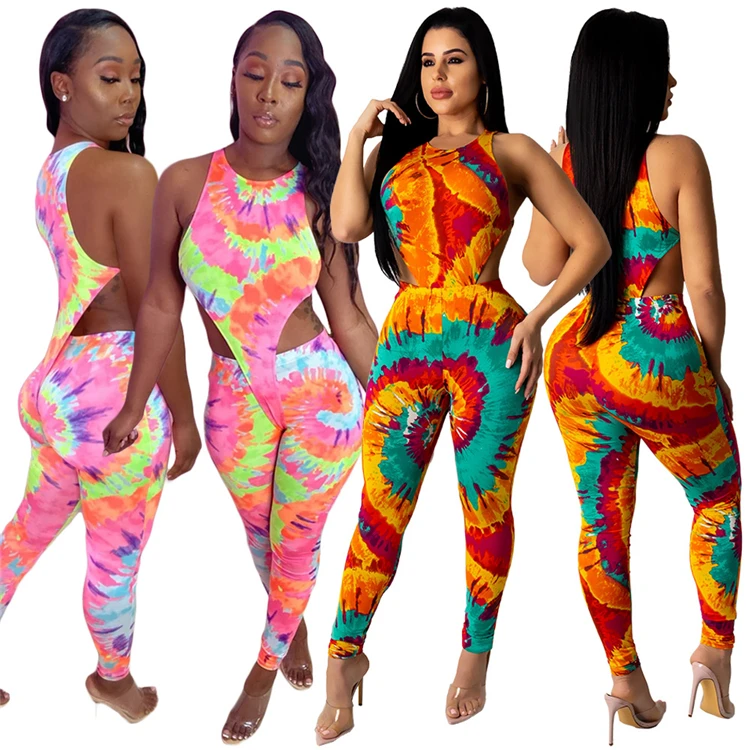 

Y-1034 New European And American Women'S Nightclub Clothing Tie-Dye One-Piece Jacket Sexy Suit, Customized color
