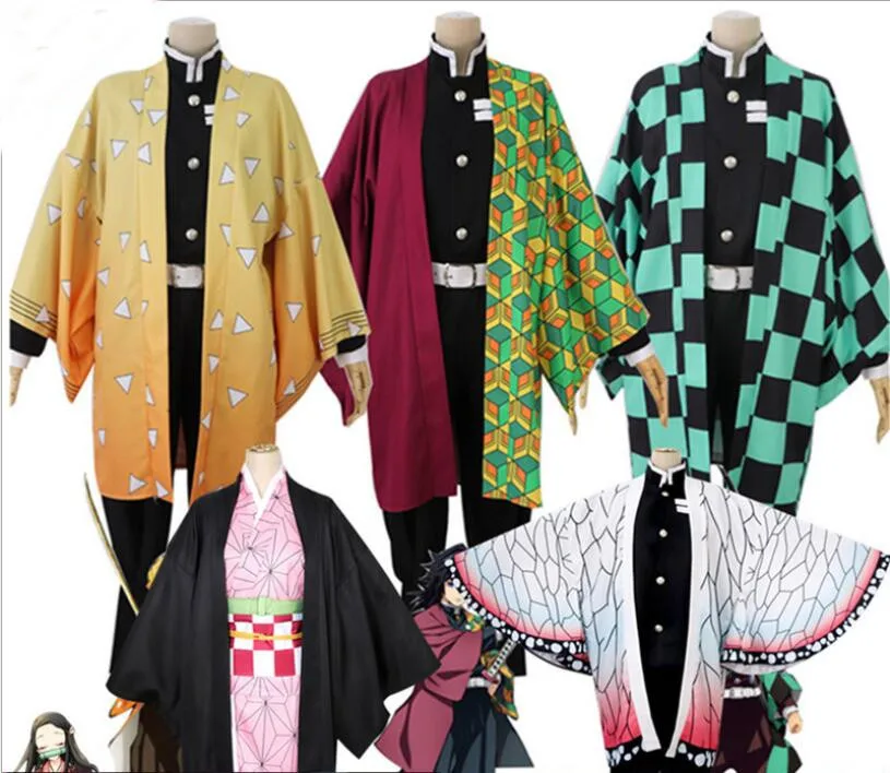 

Japan Anime Slayer Costume Cosplay Kamado Tanjirou Nezuko Kochou Shinobu Suits, As picture