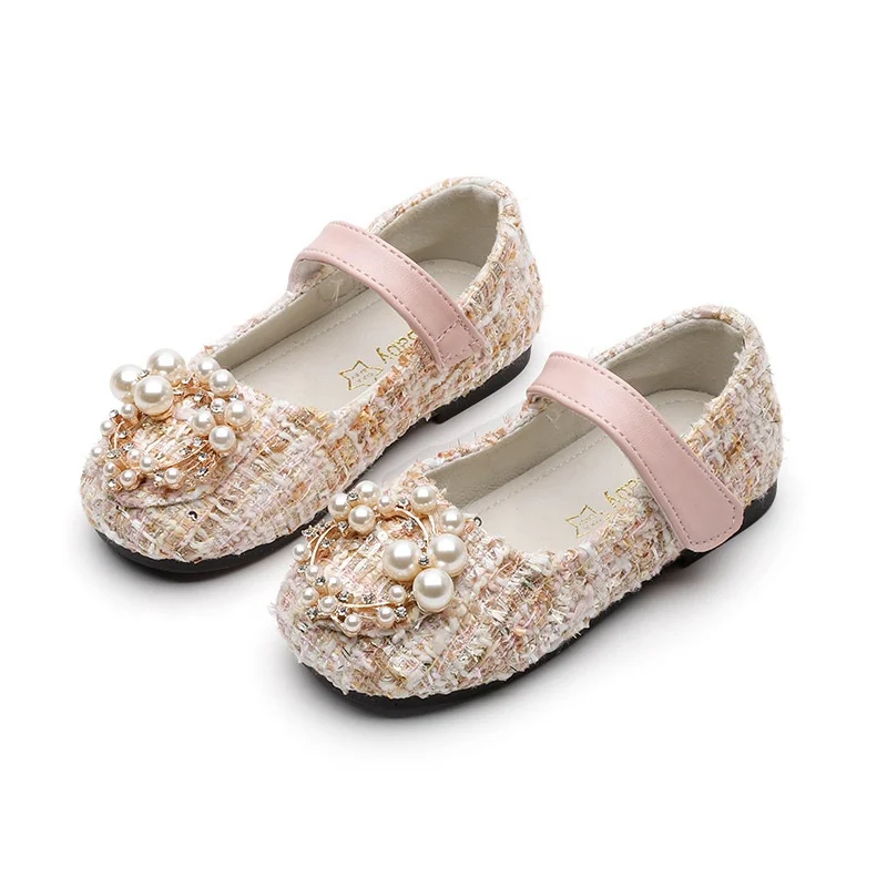 

children's shoes autumn new little girl princess single shoes imitated pearl children's ballet flat shoes, Can be customized