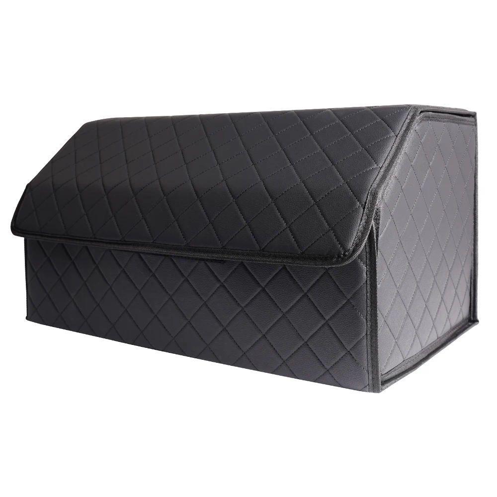 

QSP201 Factory Custom Wholesale Foldable Auto Multifunctional folding leather car storage box trunk organizer