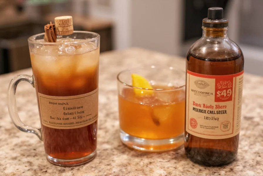 Professional bartender measuring cinnamon bitters into an Old Fashioned cocktail with whiskey, sugar cube, and orange twist
