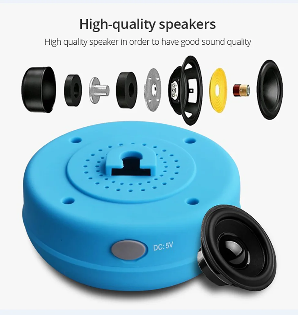 Strong Suction cup Bathroom Waterproof IPX4 Wireless Shower Blue tooth Speaker - ANKUX.COM