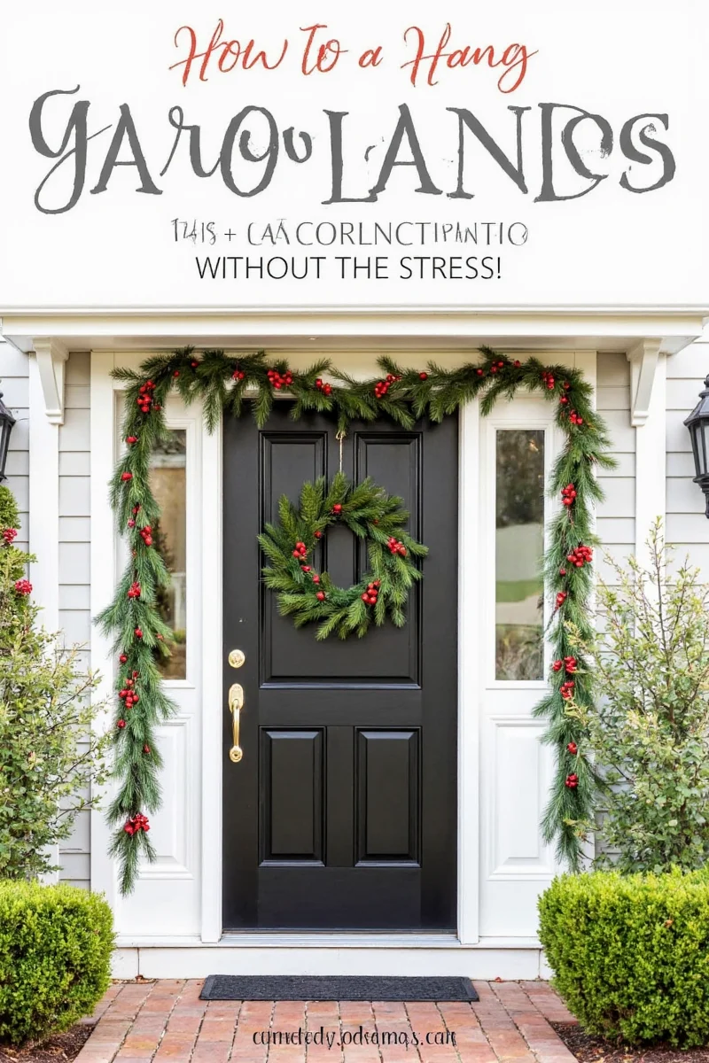 Comparison of real and faux garlands with lights