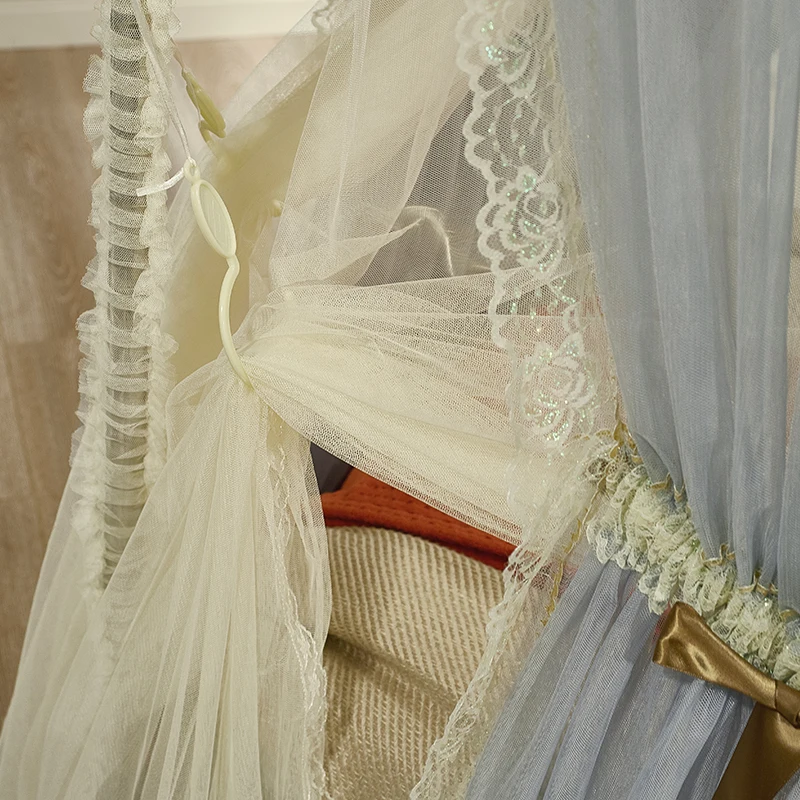 Nordic High Grade Luxury Romantic Lace Double Bed Encrypted Thick Double Landing Bedroom Mosquito Net