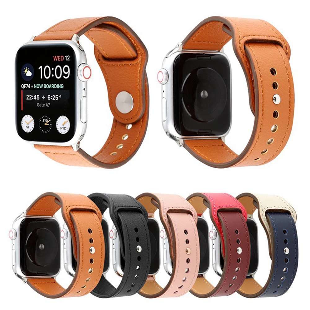 

Watch Strap Handmade Soft genuine leather loop wrist band men women for Apple watch iwatch series 5 4 3 2 1