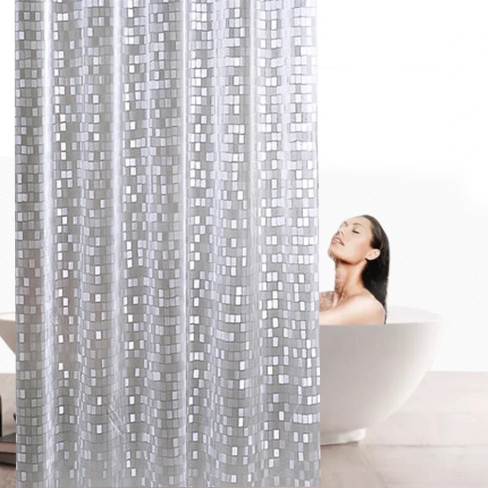 

Free Shipping Mosaic Shower Curtain Liner 2.4x1.8m Thickened PVC Waterproof Home Hotel Bath Curtains Bathroom Products