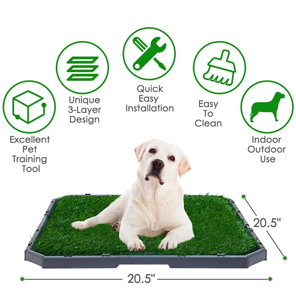 

Wholesale Pet Indoor Toilet Reusable Dog Grass Training Pee Pad with Tray