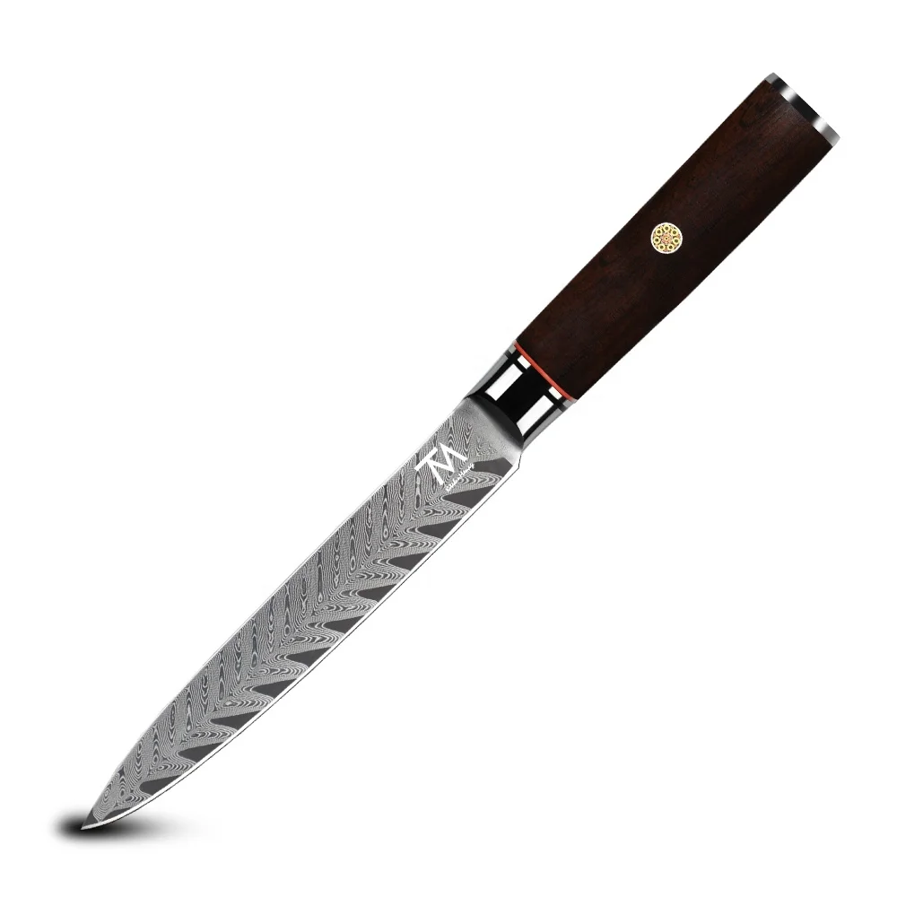 

Custom Vegetable Cutting Cooking Kitchen Knives Damascus Steel Professional 5 Inch Utility Knife