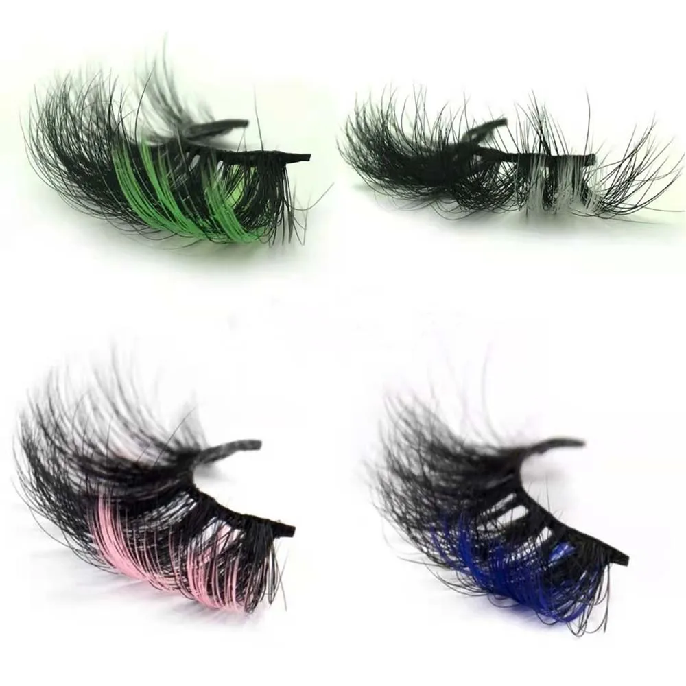 

Christmas Eyelashes New Makeup Trend Colorful Lashes Mink Colored Lashes, Colour