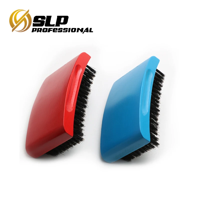 Red& blue 360 wave Wooden beard brush with natural boar bristle beard styles for men beard grooming, Dark brown