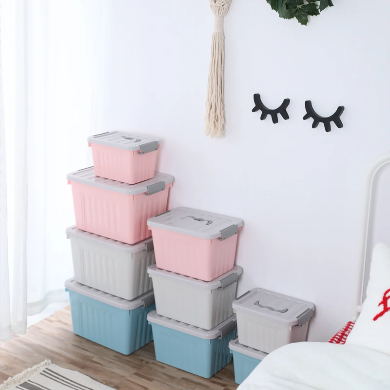 

Clothing Custom Box Plastic Storage Color Kids Storage Boxes Organizers Bins Plastic, Pink,gray,blue