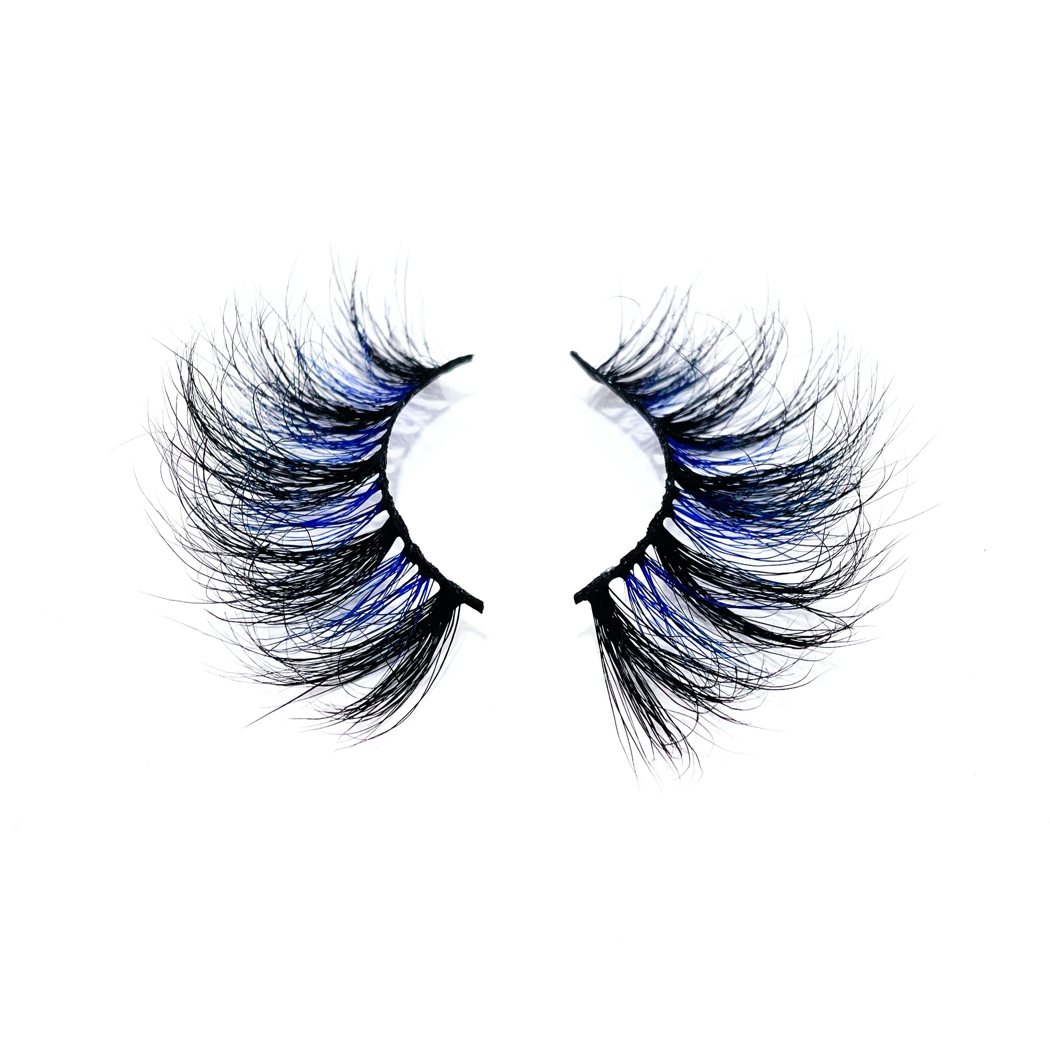 

Colorful Eyelashes customized boxes color 25mm mink blue eyelashes, Colors