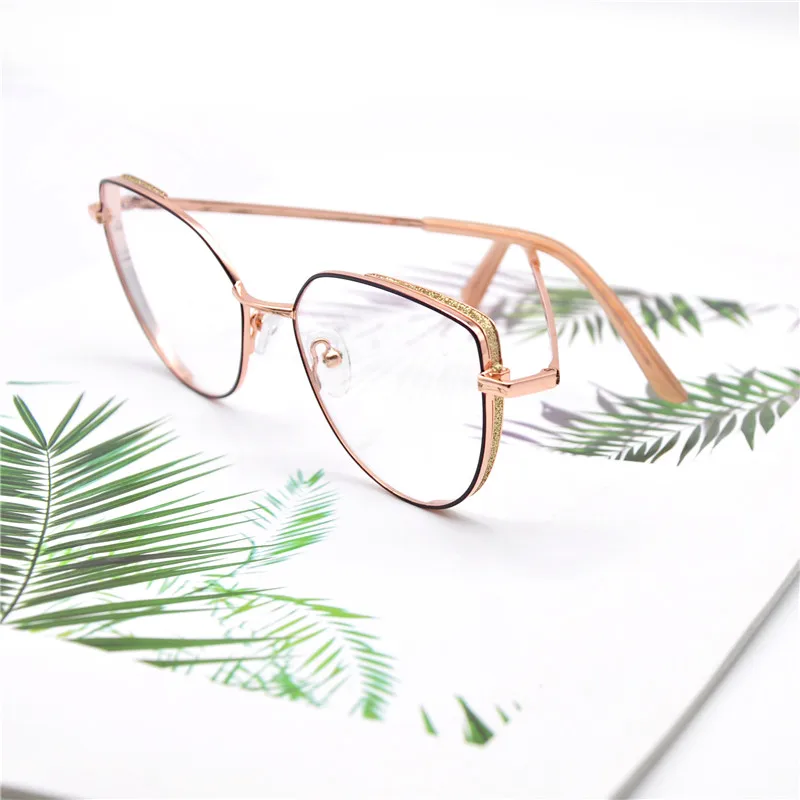 

Hot Brand Name Women Metal Stainless Oversized Frames Optical Eye Glasses Eyeglasses, Same as the pictures