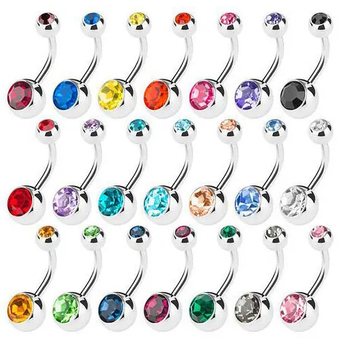 

double gem belly rings body piercing jewelry, As your requirement from color chat