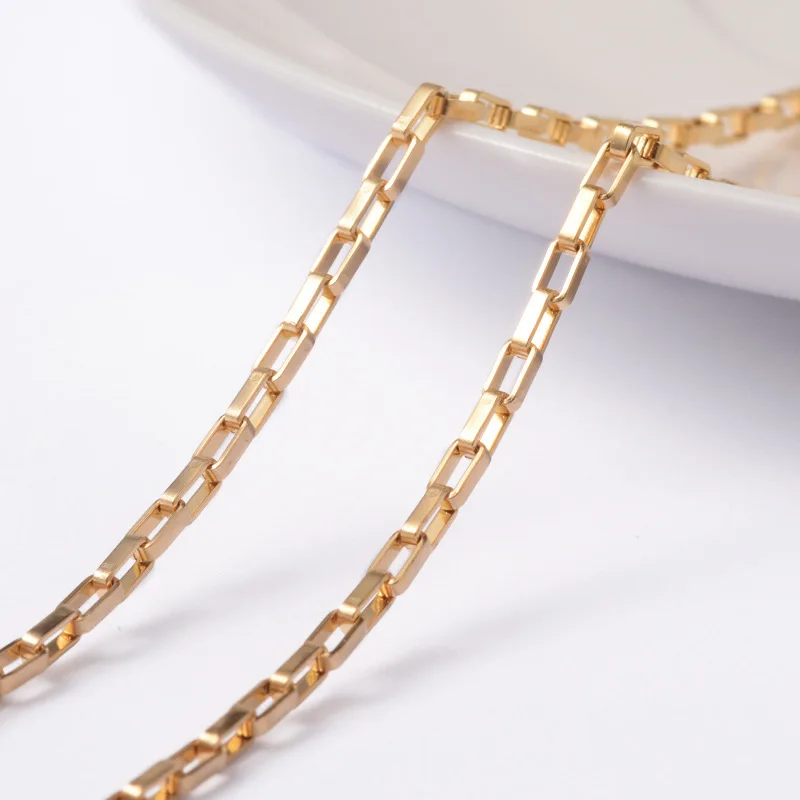 

10 meters 304 stainless steel golden chain rectangular handmade chain diy bag material jewelry accessories