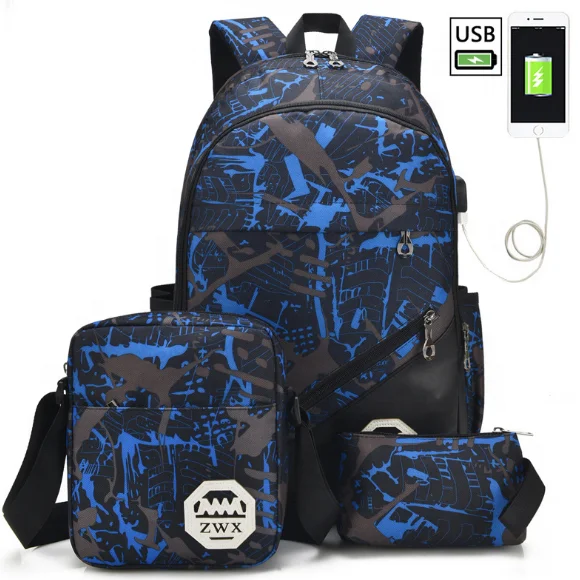 

2019 Male Shoulder Bag Middle School Student's Backpack High School Student's Backpack Leisure Bag, 4 colors