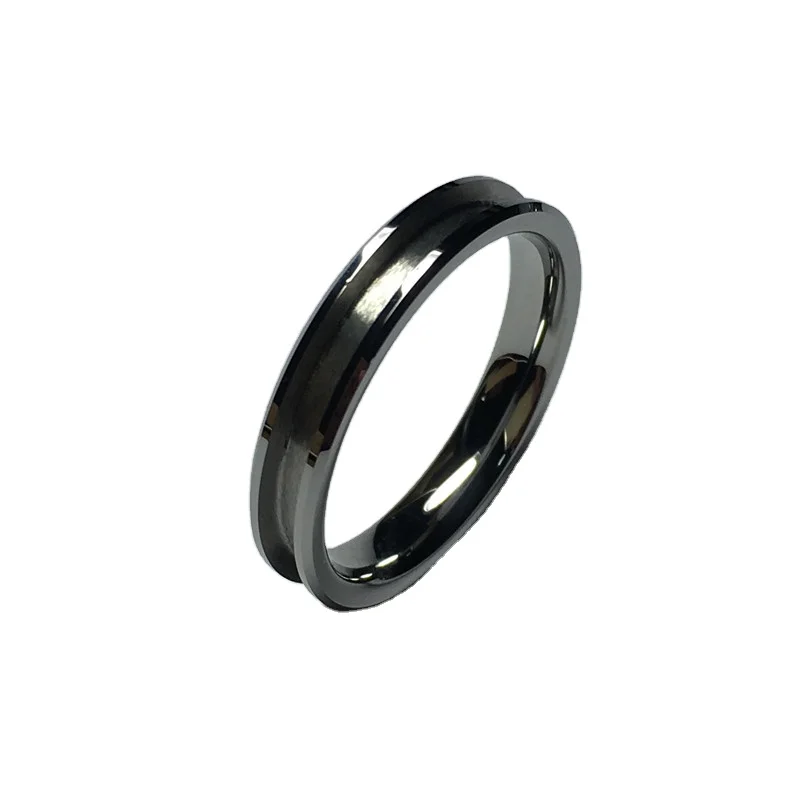 

Wholesale 4MM Ring Beveled Edges Center Grooved Tungsten Rings Blank Ring for Inlay, Tungsten color