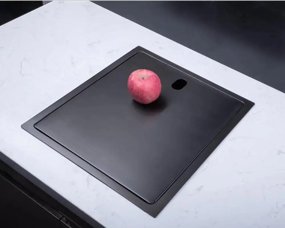 
Black innovative hidden kitchen hand sink nano single double sink kitchen stainless steel sink 