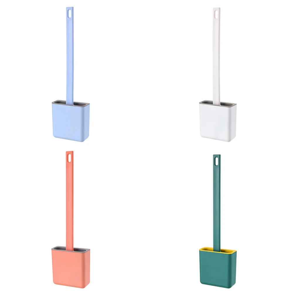 

Silicone Toilet Cleaning Brush for Bathroom Deep-Cleaning Wall Mounted Toilet Bowl Brush with Non-Slip Long Plastic Handle