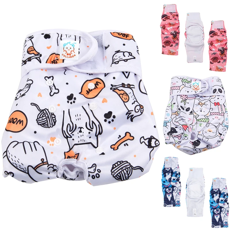 

COLLABOR Dog Diaper Newly Reusable Female Pet Dog Diaper Pants Diapers For Dogs In Zeal, Solid, print, digital print