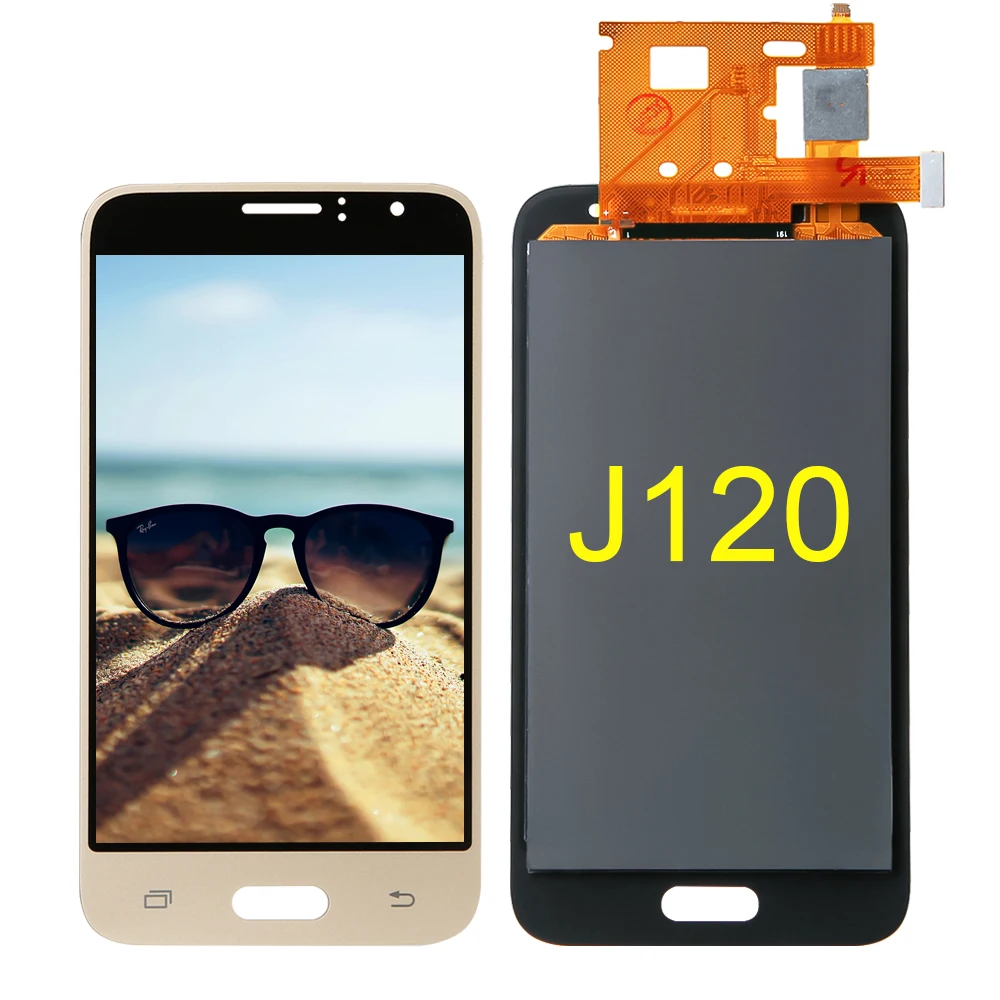 

lcd amoled replacement lcd screen touch digitizer assembly for samsung J120, Black