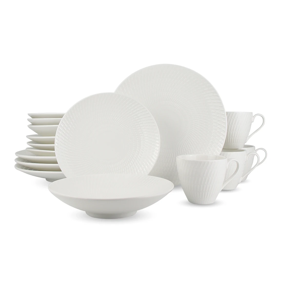 

16 pcs Ceramic kitchen Dinner Dish sets Plate Rice Salad Noodles Bowl Soup Plate Set Ceramic Dinnerware dinner sets, Super white