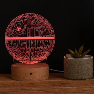 desk lamp death star night light for gift optical visualization