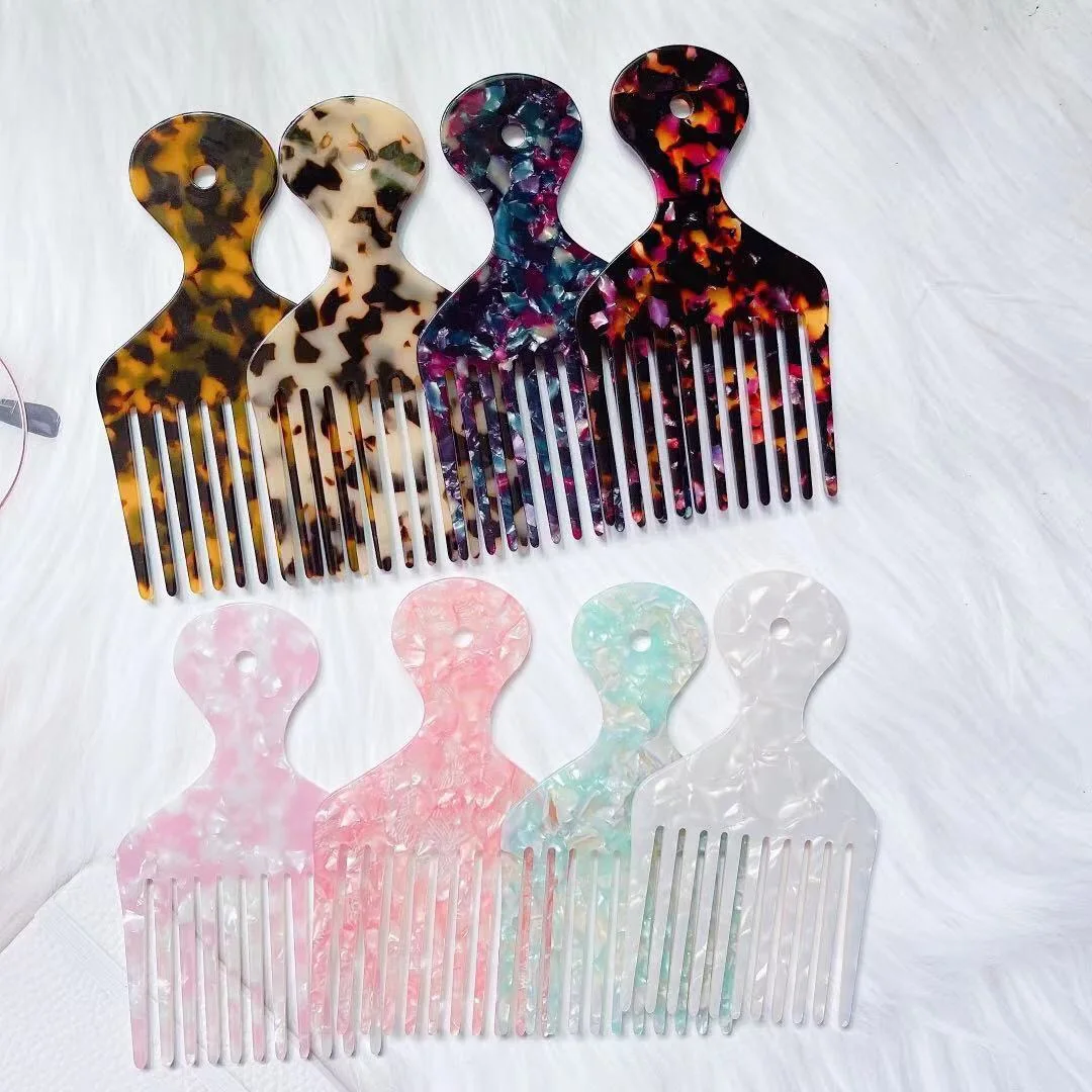 

2021 Fashion Acetate Africa Aomb Travel Comb Large Wide Tooth Combs Hair Accessories