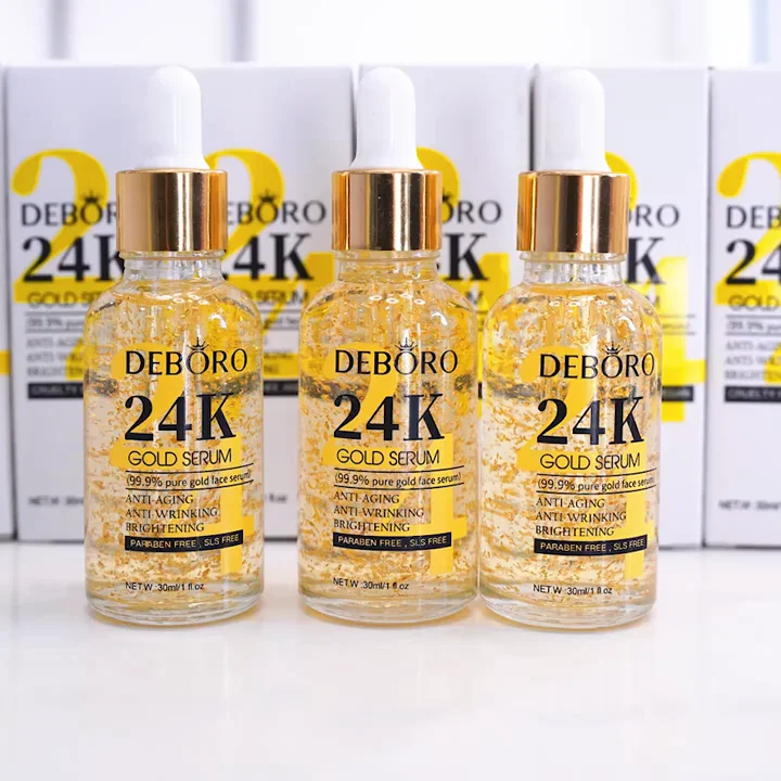 

24K Face Serum Gold Anti Aging Anti- Wrinkle Brightening Reducing Acne Scar facial 24k gold serum dropper