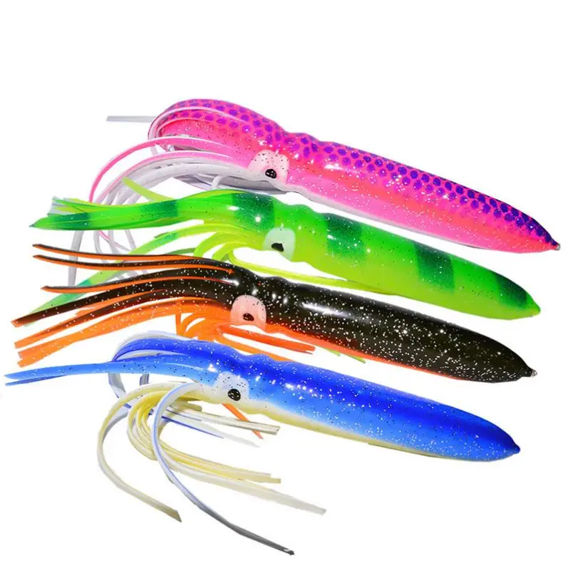 

WeiHe 18cm 15g Fishing Lures Soft Artificial Octopus Squid Skirt Lure Baits, 5 color