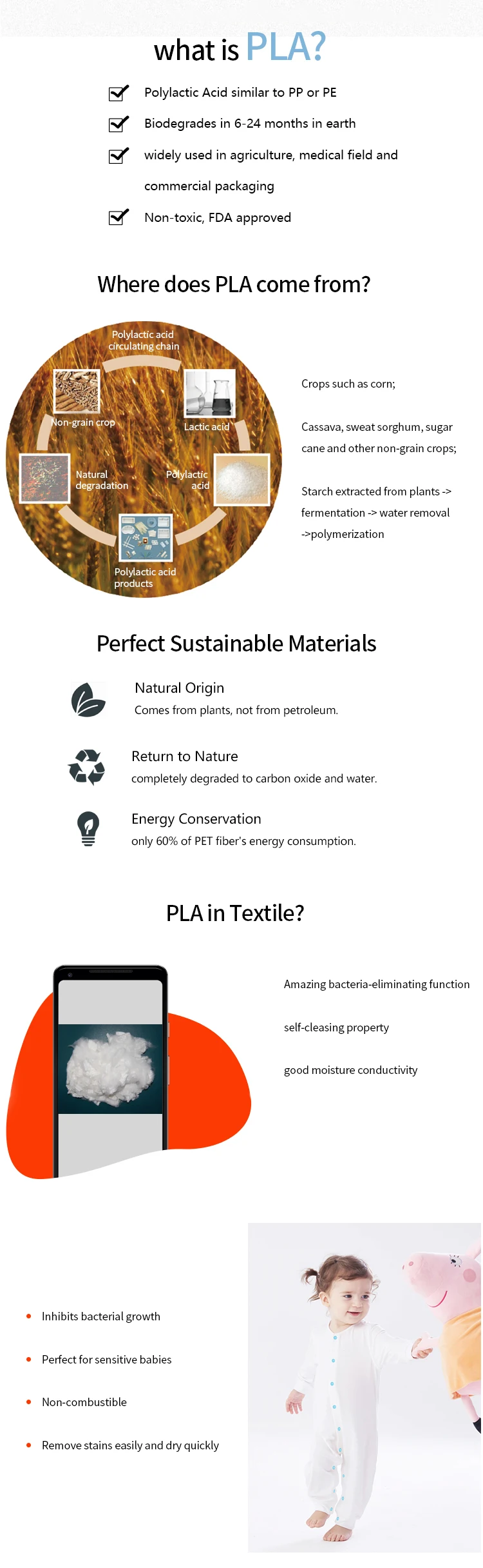 Enerup 2020 100% PLA biodegradable soft as organic cotton knit new born baby clothes clothing romper jumpsuit set
