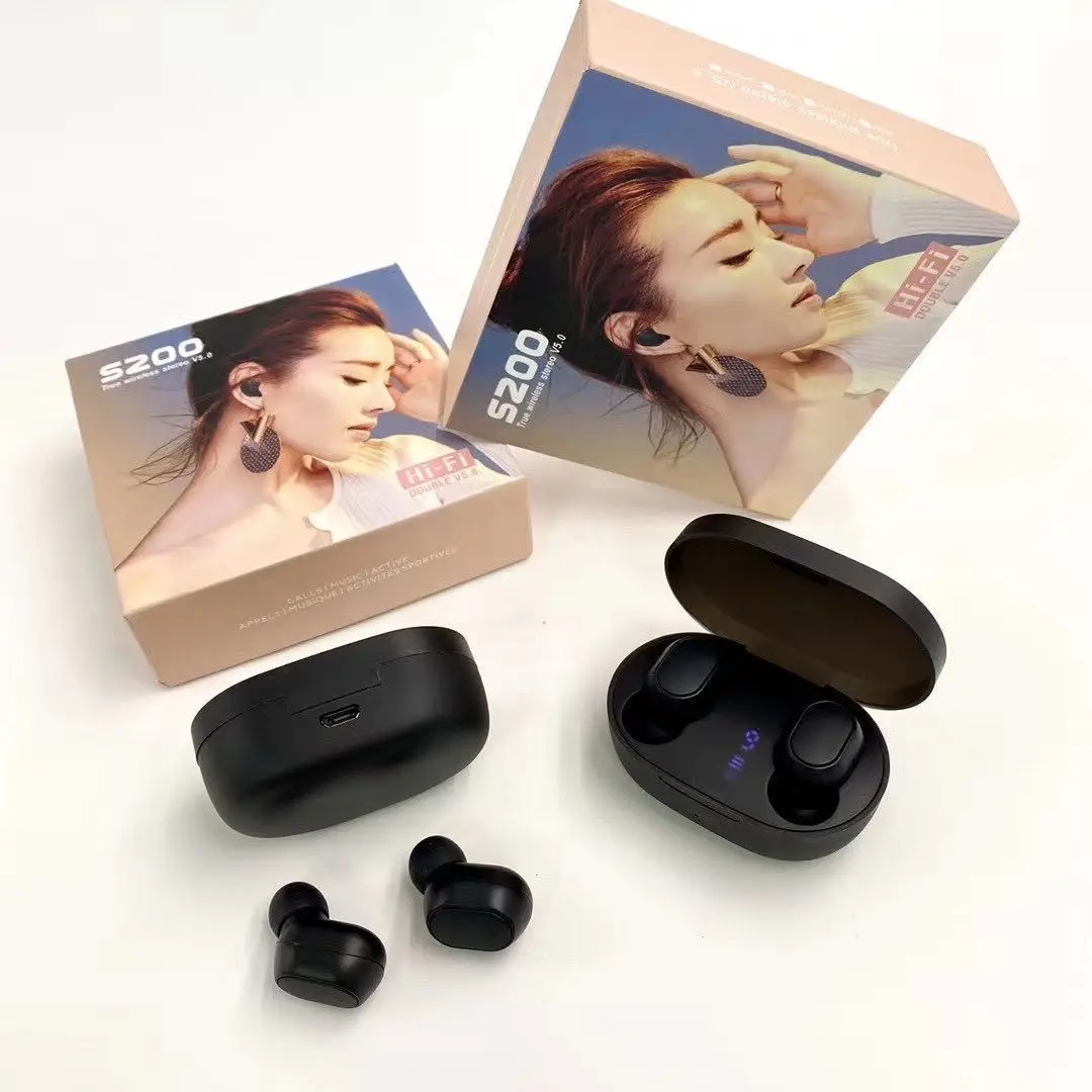 

Factory's new S200 wireless headset with digital display screen suitable for all smart phone wireless earbud bt 5.0 e-commerce