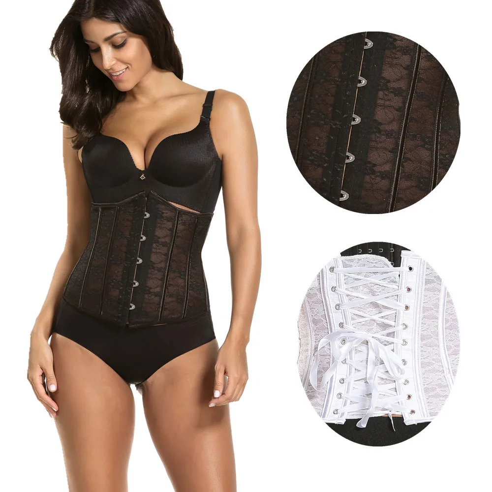 

Women's Double Heavy 14 Steel Boned Underbust Waist Cincher Corset for Summer Body Shaper Lace Braethalbe OEM