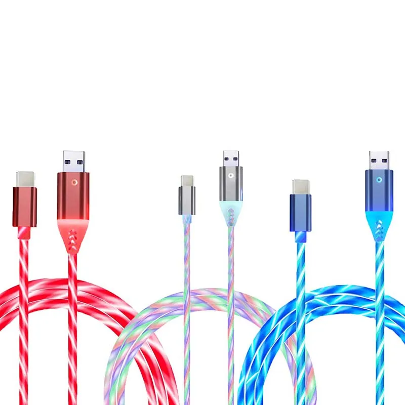 

2021 Fast Usb Charge Cable 2A Fast Charging Usb Streamer Data Cable With Led Light