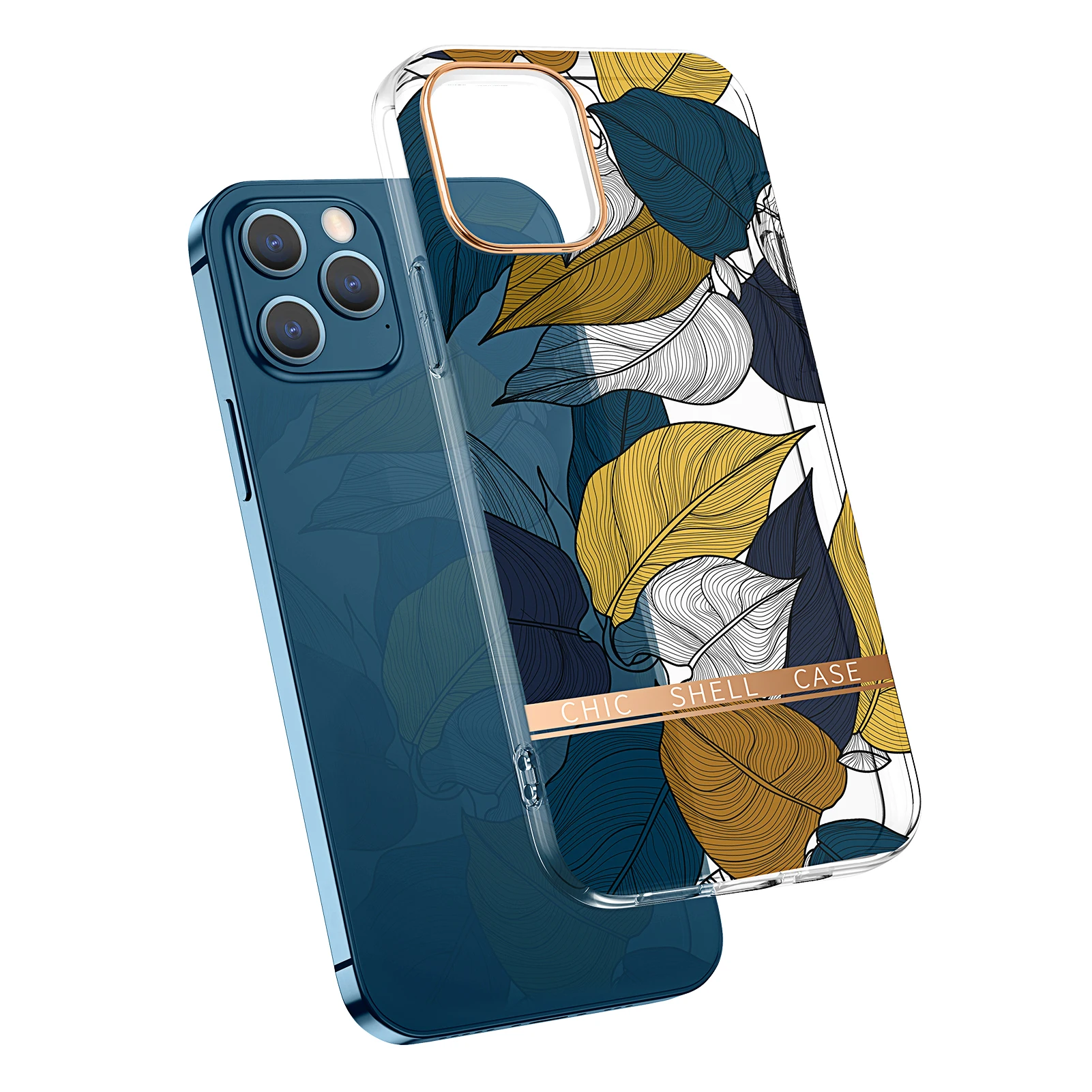 

Luxury Mobile Phone Cover Clear Plating Flower Shell Transparent Tpu Phone Cases For Iphones 12 11 Pro Max Xr Xs 6 7 8 plus, 8 colors